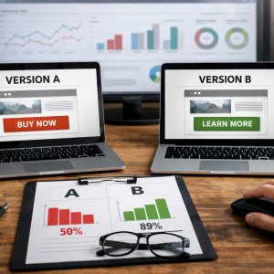 A/B testing process analyzing high-intent user behavior